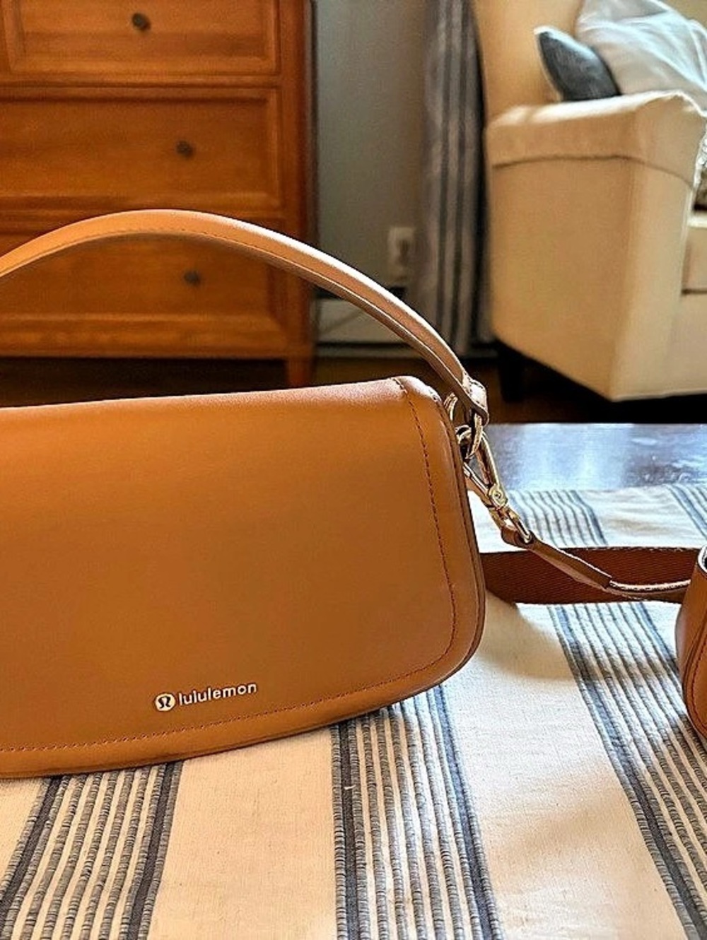 lululemon Leather Alternative Saddle Crossbody Bag 2L Brown